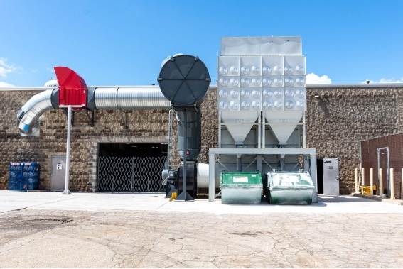 Hastings IVEC dust collection system installed outside a facility
