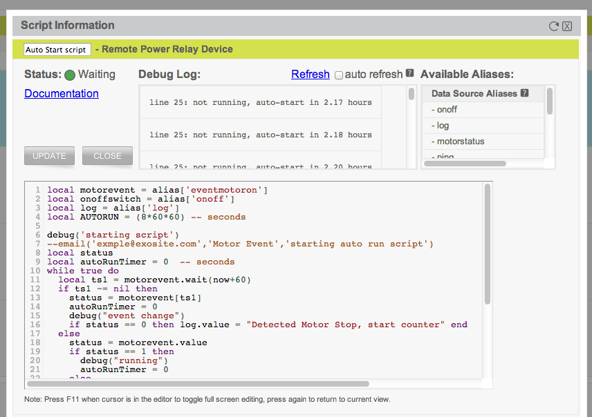 script editor screen shot