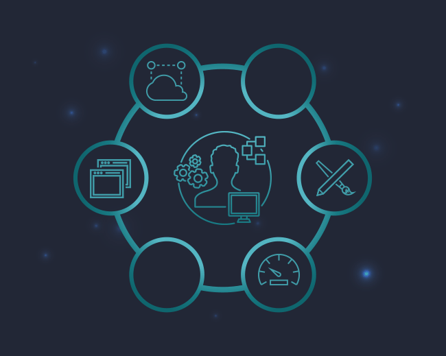 Animated application monitoring icons 