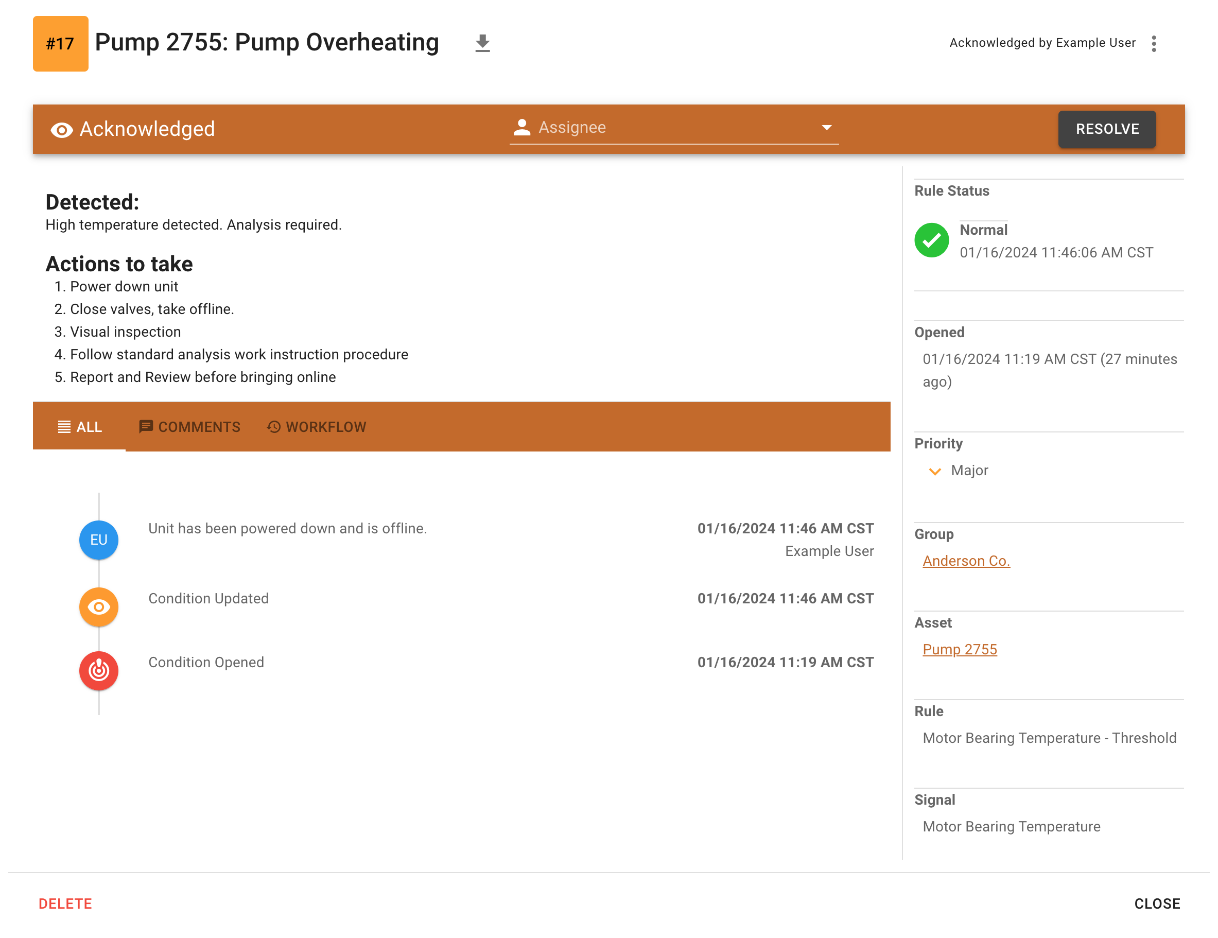 exosense condition management action